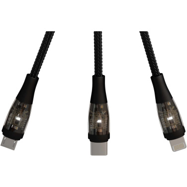 Logo trade liikelahja kuva: SCX.design C50 100 W:n / 5 A:n pikalataava 5-in-1-kaapeli digitaalisella näytöllä