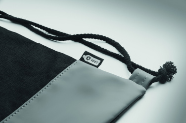 Logo trade liikelahja mainoslahja tuotekuva: RPET PU kiristysnyörilaukku 2 sävyä