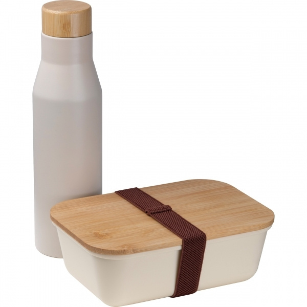 Logo trade mainostuotet tuotekuva: Setti Lunchbox ruostumattomasta teräspullolla Toronto