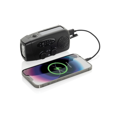 Logotrade mainoslahjat ja liikelahjat tuotekuva: RescueWave hätätilaradio, valmistettu RCS-kierrätysmuovista.