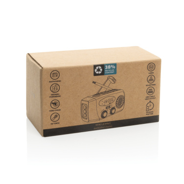 Logo trade mainostuote kuva: RescueWave hätätilaradio, valmistettu RCS-kierrätysmuovista.