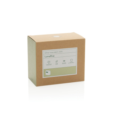 Logo trade mainoslahjat tuotekuva: LumaRise RCS -herätyskello, valkoinen kohina, kierrätysmuovi