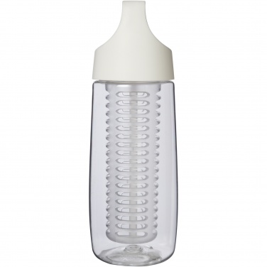 Logotrade verslo dovanos nuotrauka: HydroFruit 700 ml perdirbto plastiko sportinis buteliukas su atverčiamu dangteliu ir infuzija