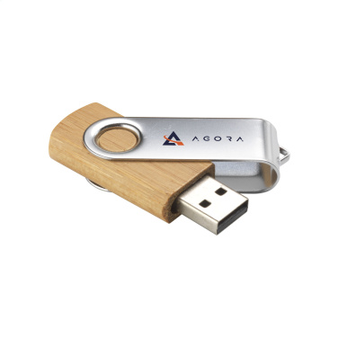 Logotrade dovana nuotrauka: USB Twist Bamboo 16 GB