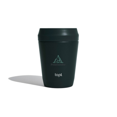 Logotrade dovana nuotrauka: Patentuotas „Topl“ perdirbto plieno „To Go“ stiklainis 360 dangtelis 235 ml