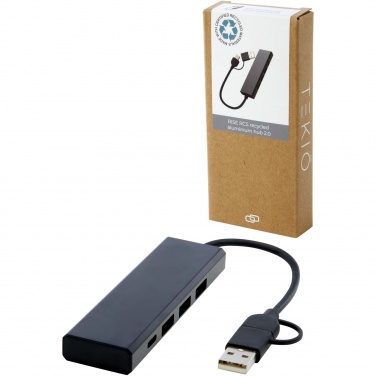 Logotrade Ideja dāvanas foto: Rise RCS pārstrādāta alumīnija USB 2.0 centrmezgls
