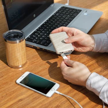Logotrade biznesa dāvanas foto: Kviešu salmi 5000 mAh Pocket Powerbank