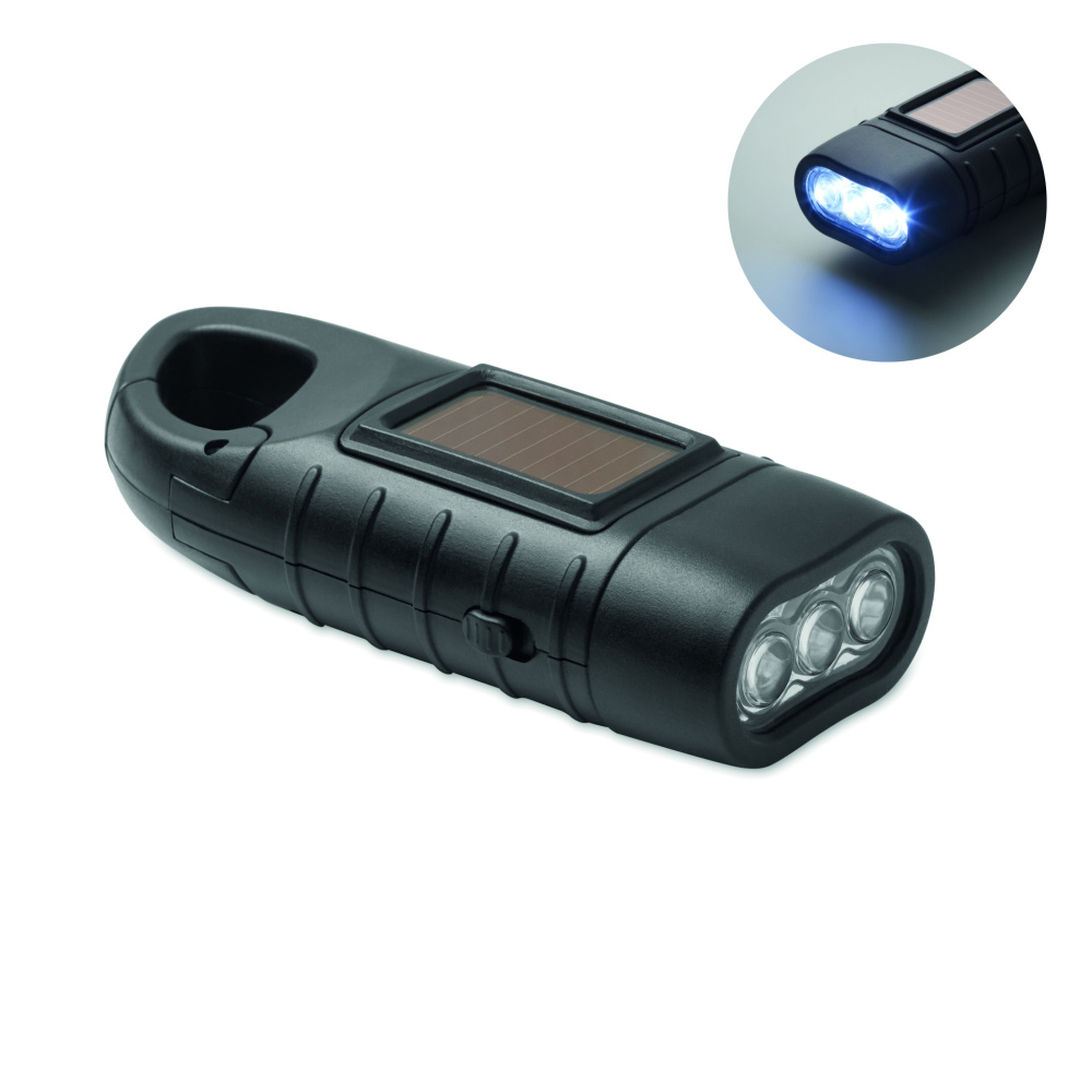 Логотрейд pекламные продукты картинка: Solar torch with dynamo crank