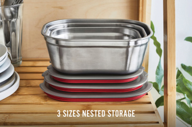 Логотрейд бизнес-подарки картинка: Черный + Blum набор из 3-х контейнеров для хранения еды (маленький, средний, большой)