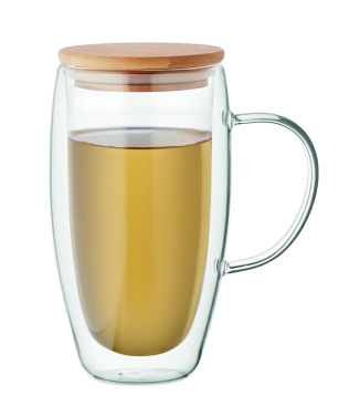 Лого трейд pекламные подарки фото: Double wall glass mug 450ml