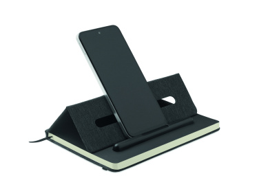 Лого трейд pекламные cувениры фото: A5 notebook with phone holder