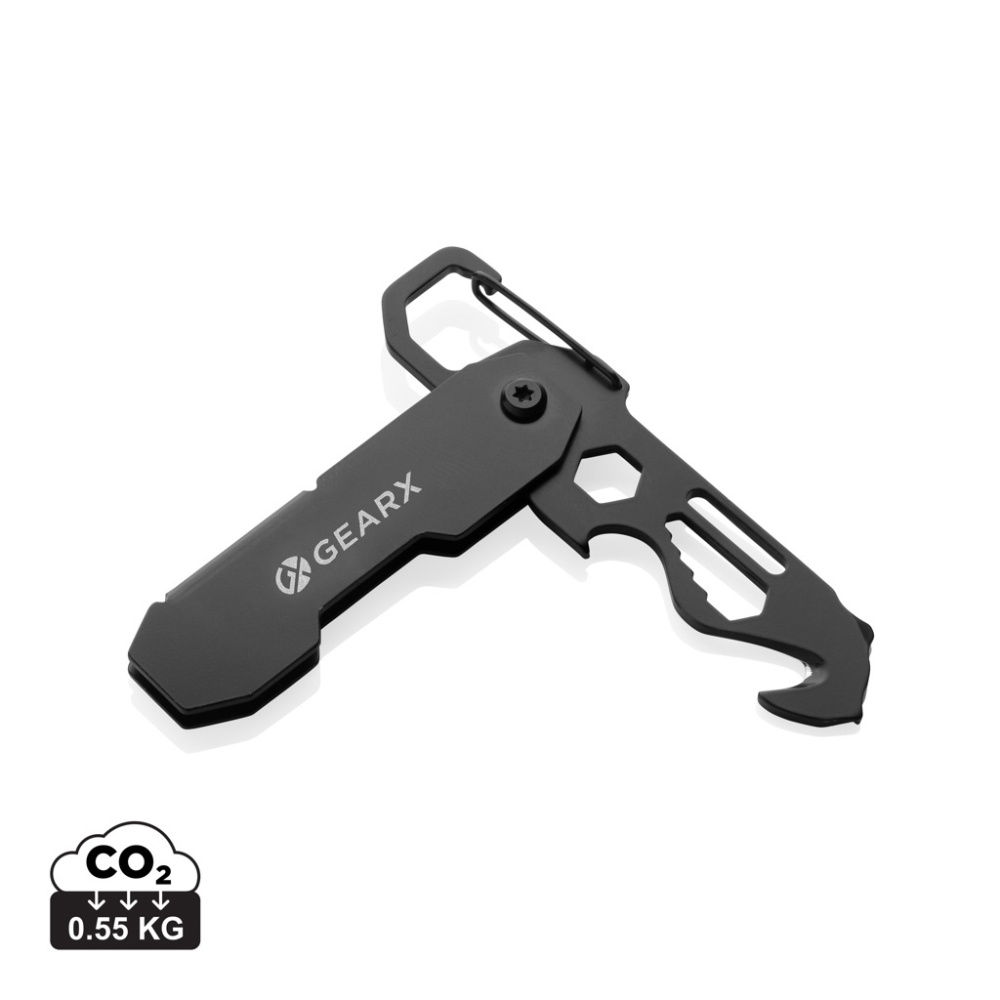 Логотрейд pекламные продукты картинка: Складной EDC-инструмент Gear X с карабином и резаком для посылок