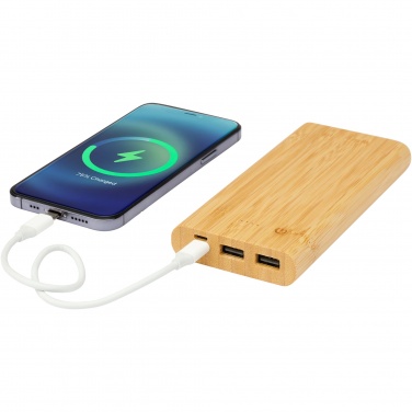Logotrade reklamprodukter bild: Tulda 10,000 mAh powerbank i bambu