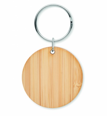 Logotrade reklamprodukter bild: Rund nyckelring i bambu Pieksämäki