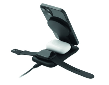 Logotrade profilreklam bild: 3 i 1 trådlös laddare 15W