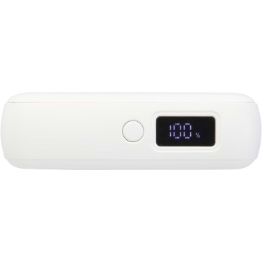 Logotrade reklamprodukter bild: Acrux 10 000 mAh 35 W powerbank för surfplattor med inbyggd Type-C-kabel – tillverkad av återvunnen plast